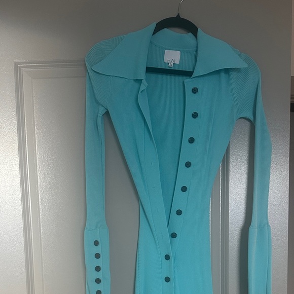 FUMI THE LABEL DRESS - NAOMI DRESS IN AQUA BLUE - Picture 3 of 6